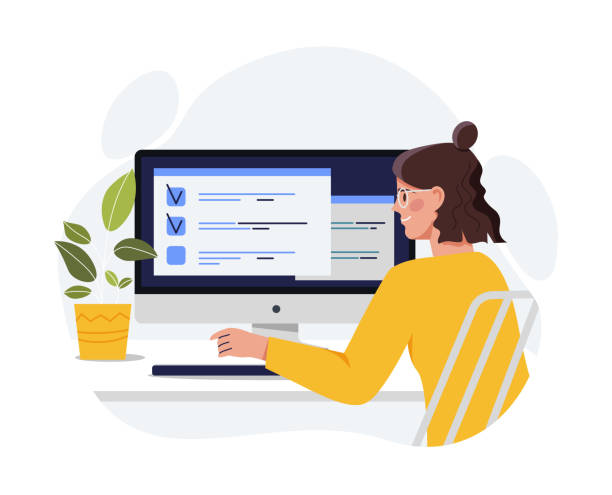 Illustration of a person filling out a form